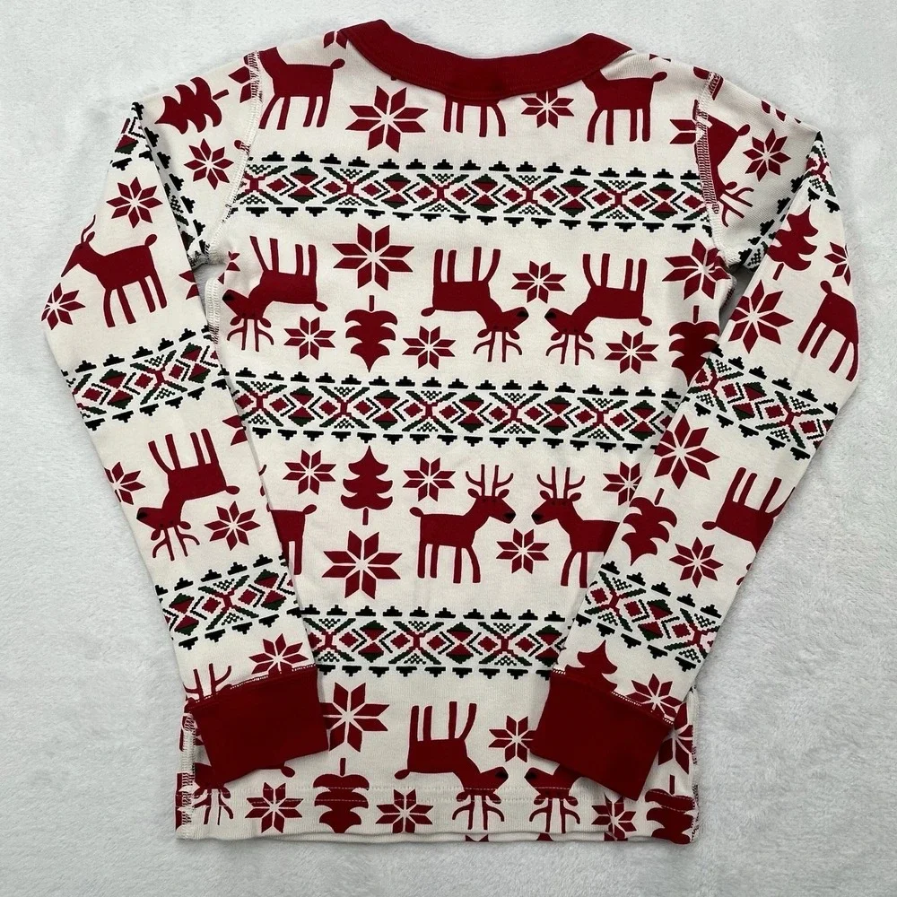 Hanna Andersson Organic Cotton Christmas Pajamas Unisex Kids 6-7 Holiday Winter